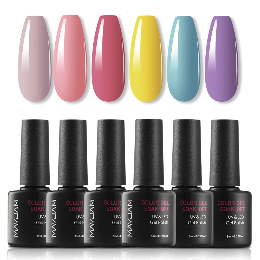 Gel Nail Polish Set All for Manicure Gel Kit Vernis Semi Permanent Varnish Hybrid 6pcs 8ml Natural Green Soak Off Gel Varnishes