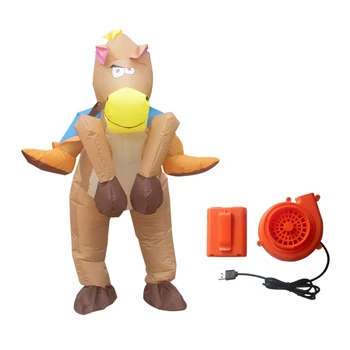 

Inflatable Cowboy on Horse Jumpsuit Riding Costume for Fancy Dress Party R9JC