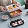 304 Stainless Steel Lunch Box Bento Box For School Kids Office Worker 2layers Microwae Heating Lunch Container Food Storage Box ► Photo 2/6