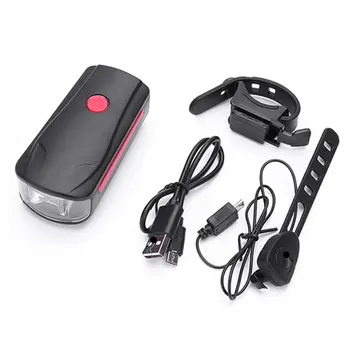 

LED Cycling Lamp USB Rechargeable Bike Front Light With Alarm Function Bicycle Headlight Bycicle Handlebar Lamp