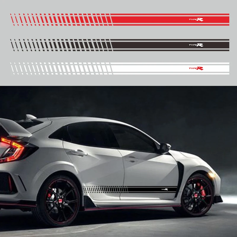 Автомобильная боковая наклейка s для Honda Civic Typer Водонепроницаемая Наклейка Авто Виниловая пленка аксессуары для тюнинга автомобиля