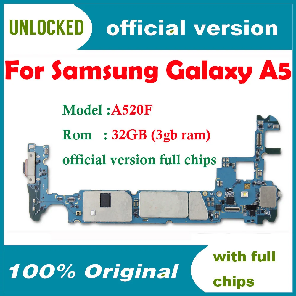 Материнская плата для Samsung Galaxy A5 A520F оригинальная разблокированная материнская