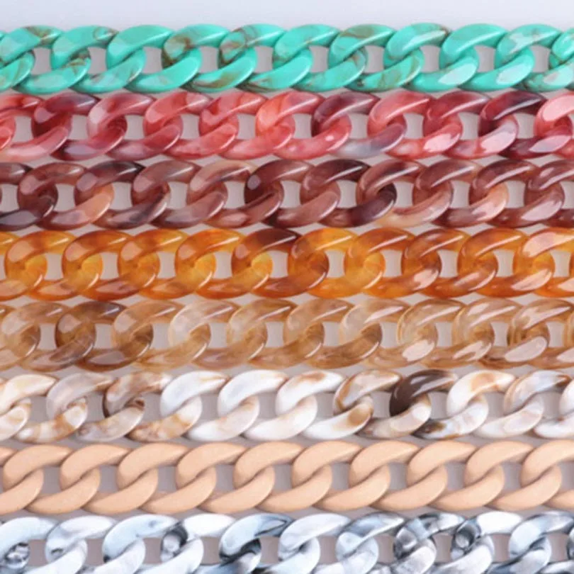 Correa de cadena de resina acrílica para bolso de mujer, cadena dorada para bolso, accesorios de plástico, cadena de 60/2021 cm, novedad de 120