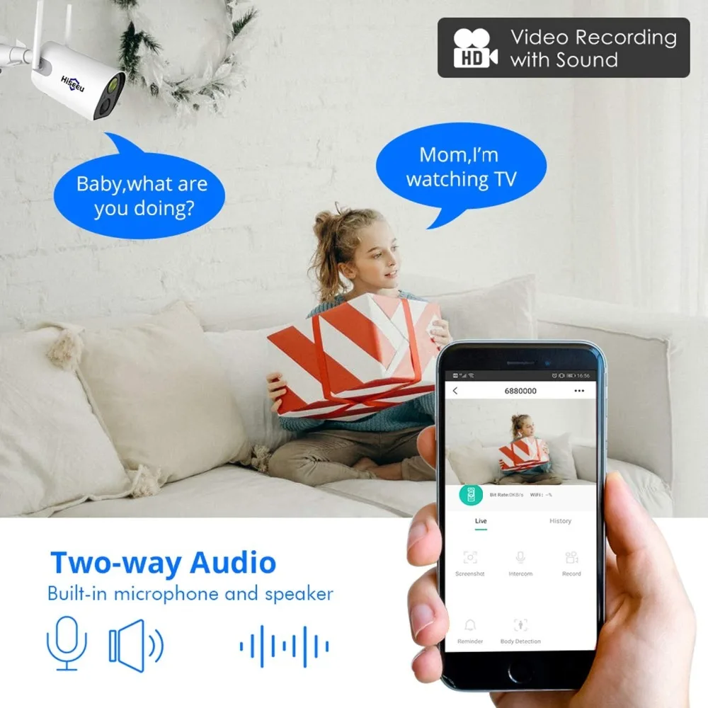 Hiseeu 1080P CCTV Camera Two Way Audio