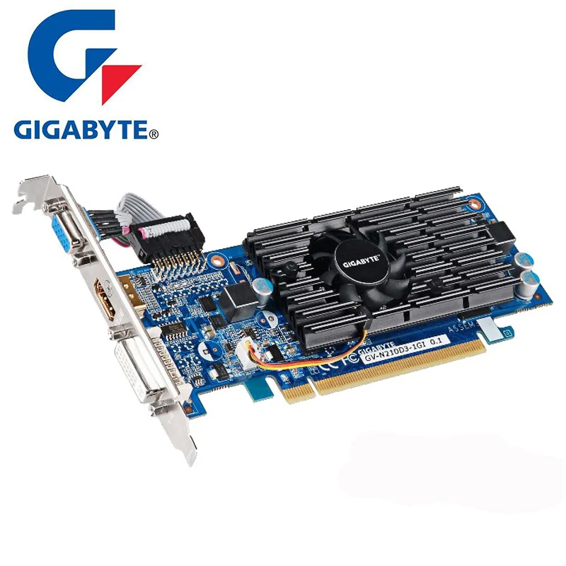 best graphics card for gaming pc GIGABYTE G210 1GB Graphics Cards 64Bit GDDR3 Video Card Original GT210 for nVIDIA Geforce GPU games Dvi VGA GT630 GT730 Used graphics cards computer