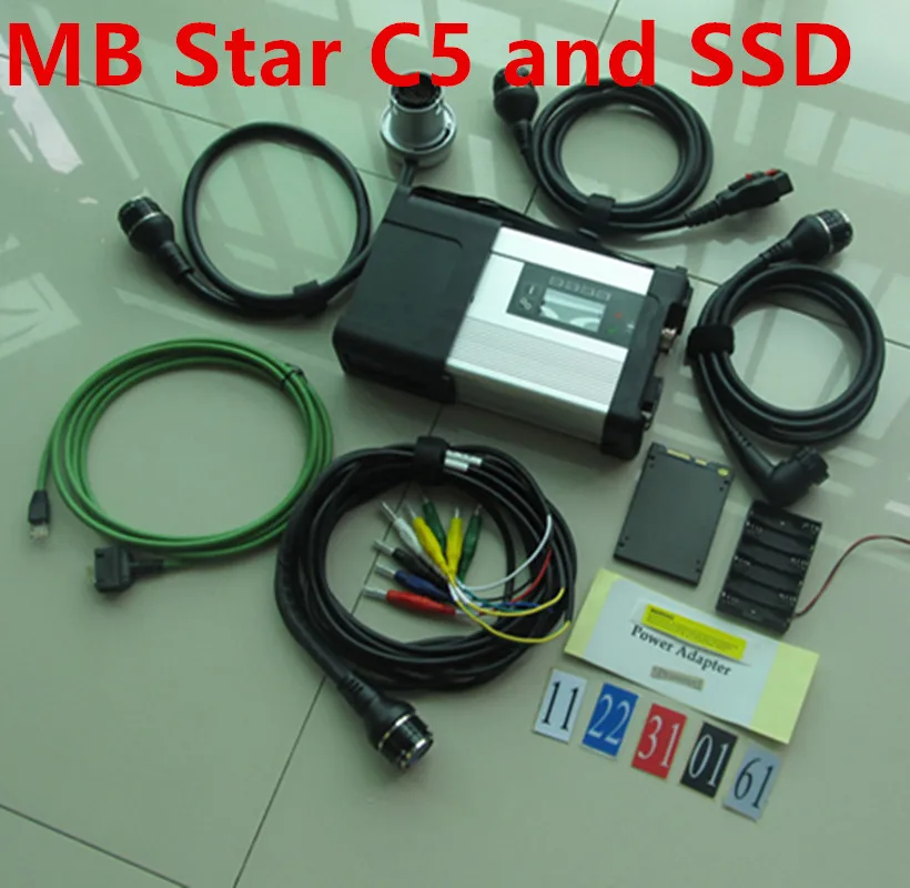 Best MB STAR C5 MB SD Connect C5 Star диагностический инструмент с программным обеспечением 12/2019V внешний жесткий диск SSD с CF19 Toughbook полностью готов к Применение - Цвет: c5 and ssd