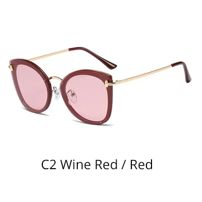 C2 Wine Red-Red Ralferty женские солнцезащитные очки кошачий глаз zonnebril dames ретро-Оттенки для женщин солнцезащитные очки роскошные женские солнцезащитные очки F95536 - Цвет линз: C2 Wine Red-Red