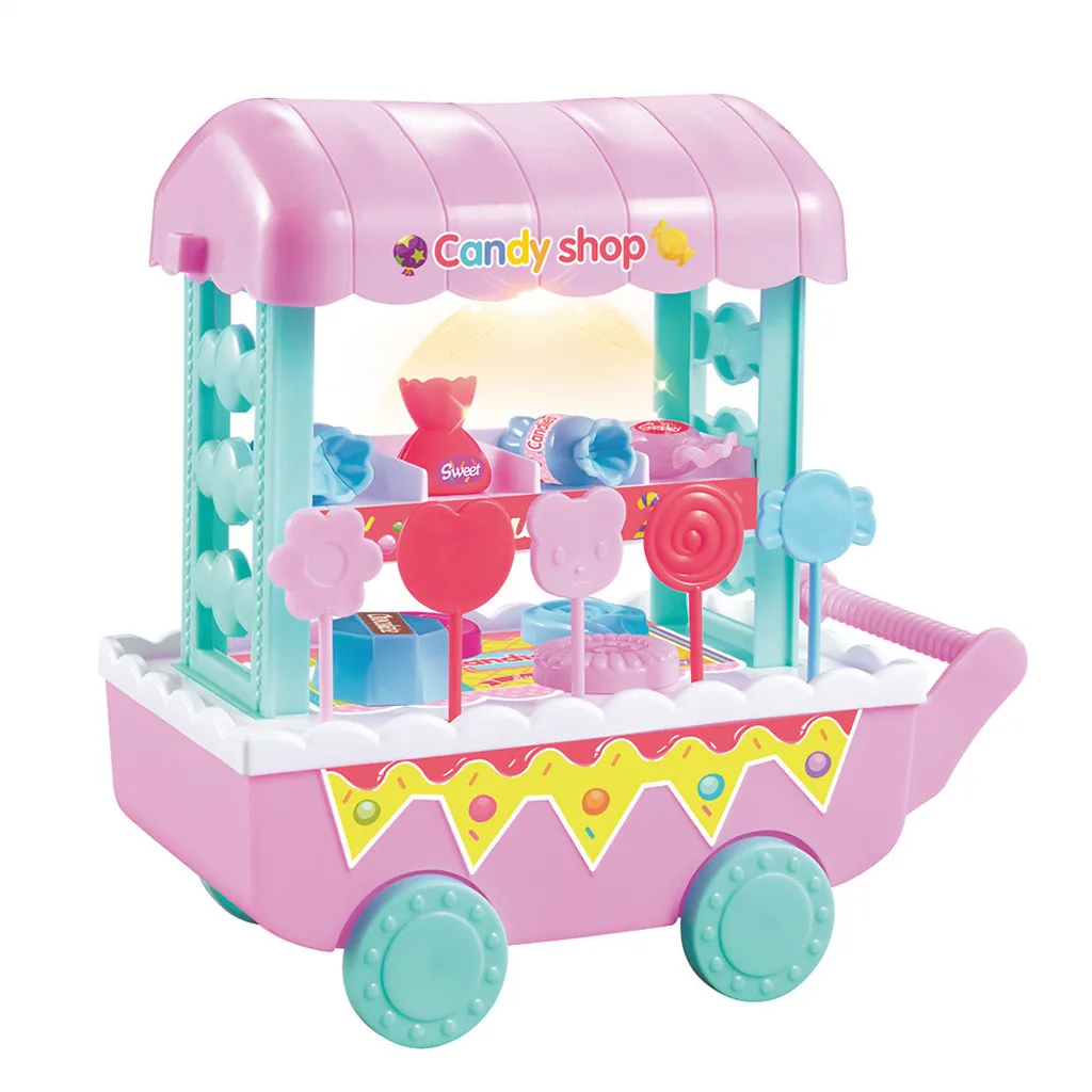 Детский мини-автобус фаст-фуд для маленьких девочек, машина для мороженого, ролевые игры, игрушки для сладких конфет, пластиковый игровой набор «Дом» для детей, подарки