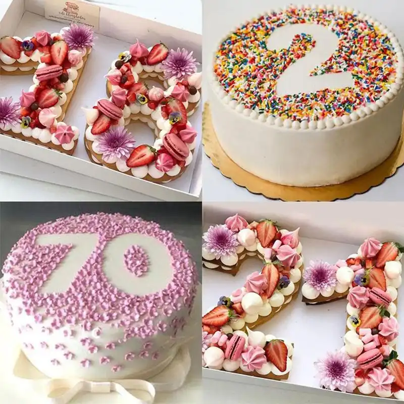 ケーキデコレーションツールペット0 8数字ケーキ金型セットconfeitariaメーカーdiy誕生日ケーキのデザイン耐熱皿菓子ツール6 8 10インチ Aliexpress