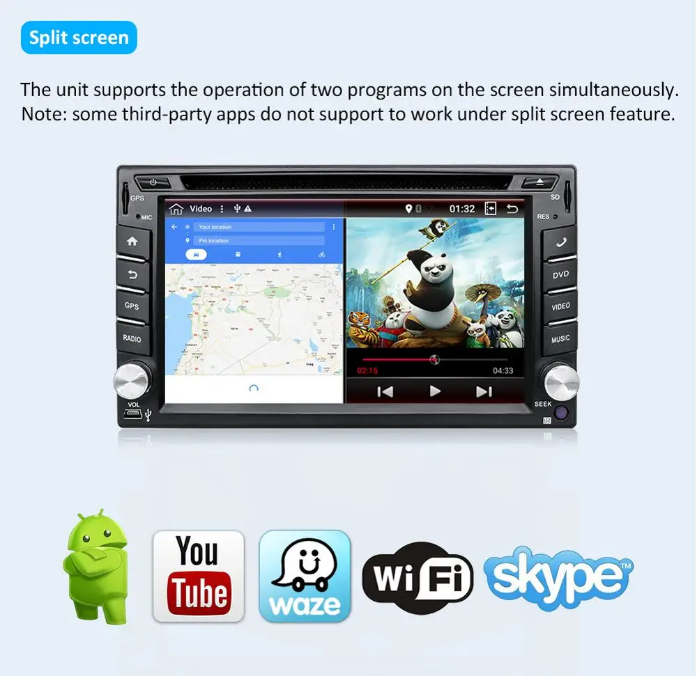 Sale 2 din Android 9.0 cassette player for Universal Car Radio Tape Recorder 6.2 inch with WIFI GPS Navigation Bluetooth Free Map Cam 5