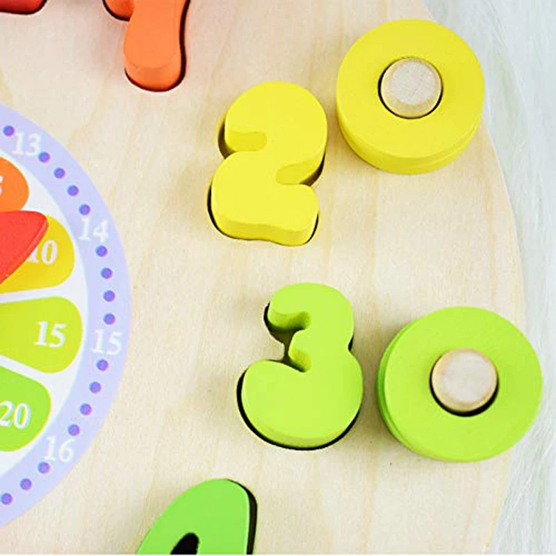 Детские деревянные игрушки будильник детская мультяшная модель животных цифровые учебные материалы математические игрушки часы счеты