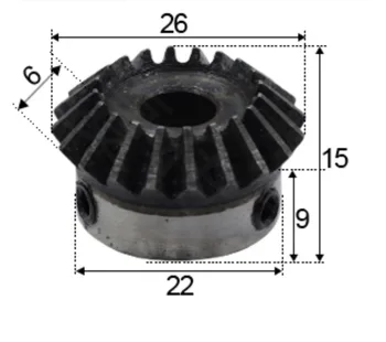 

2pcs 1.25Module 20Teeths inner hole:6mm Bevel Standard Gear 45 Steel Quenching