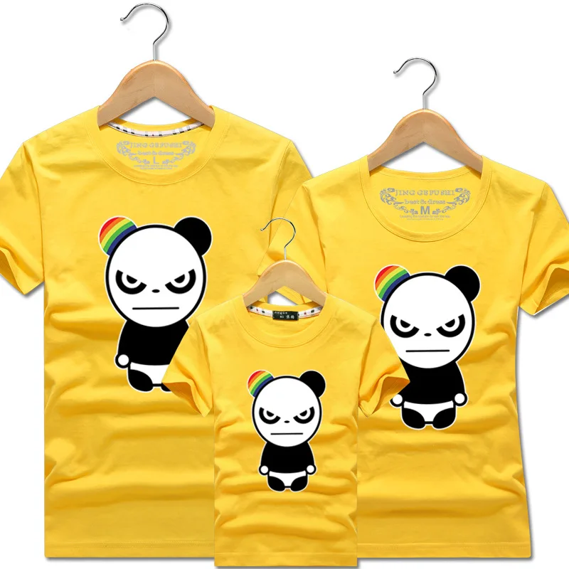 Футболки-панды с короткими рукавами, хлопок, 5xl, одежда для папы, мамы, родителя и ребенка одинаковые комплекты для семьи подарки для детей, Прямая поставка