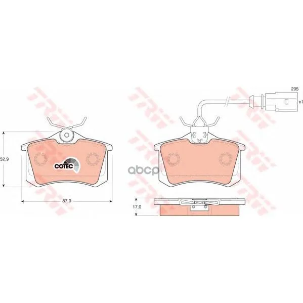 Колодки Тормозные Дисковые Ford: Galaxy 95-, Seat: Alhambra 96-, Ibiza Iv 03-, Vw: Sharan 95- TRW/Lucas арт. GDB1415