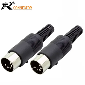 

100pcs/lot 5 Pin DIN Male Connector 5 Pin DIN Plug Jack with Plastic Handle Keyboard Cable Connector Adapter Wholesales