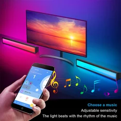 Nouvelles barres lumineuses lumineuses intelligentes, rétroéclairage musical RGB, contrôle du son, fonctionne avec Bluetooth, lumière LED pour jeux, décoration de télévision, lampe 