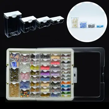 

42 Lattices Dismountable Diamond Embroidery Painting Accessories Storage Box Cross Stitch Case Nail Art Organizer