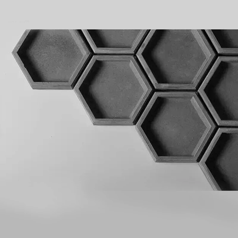 Шестиугольная Геометрическая конструкция бетонный лоток силиконовая форма для украшения дома стены предметы пластины стены кирпич форма для цемента цветочный горшок