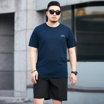 

8XL 7XL big size summer Quick-drying plus size men tops tees Top quality short sleeves Casual men t shirt +shorts