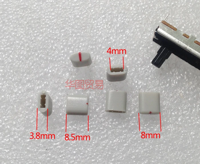 70pcs Equalizer potentiometer fader cap / hole 4MM gray red / plastic handle straight potentiometer fader knob cap
