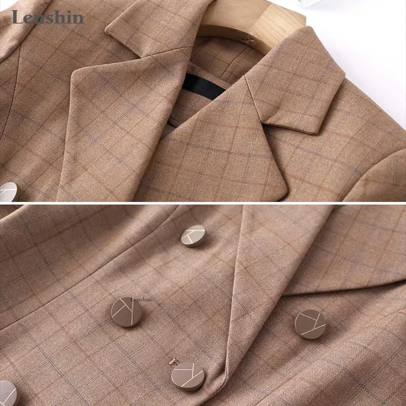 Lenshin мягкие и удобные клетчатые брюки Sutis с поясом для женщин сохраняют тонкий
