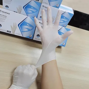 

100pcs carton cheap white transparent working disposable hand gloves latex
