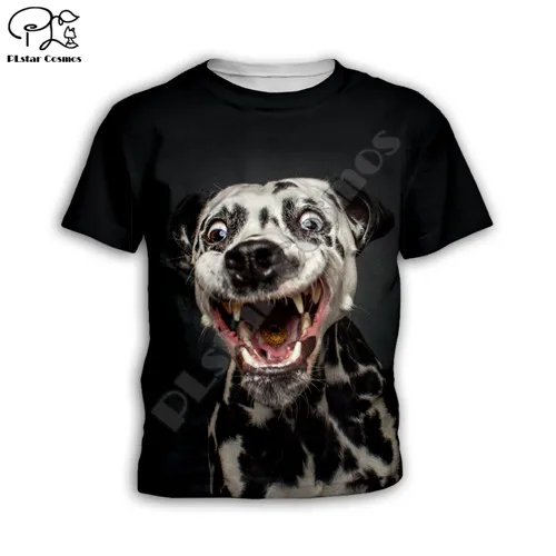 Kids t shirts Kids sets 3D Funny Dog print hoodies children's long sleeve Sweatshirt baby boy girl clothing gift zipper tshirt Pant shorts - Цвет: Kids t shirts