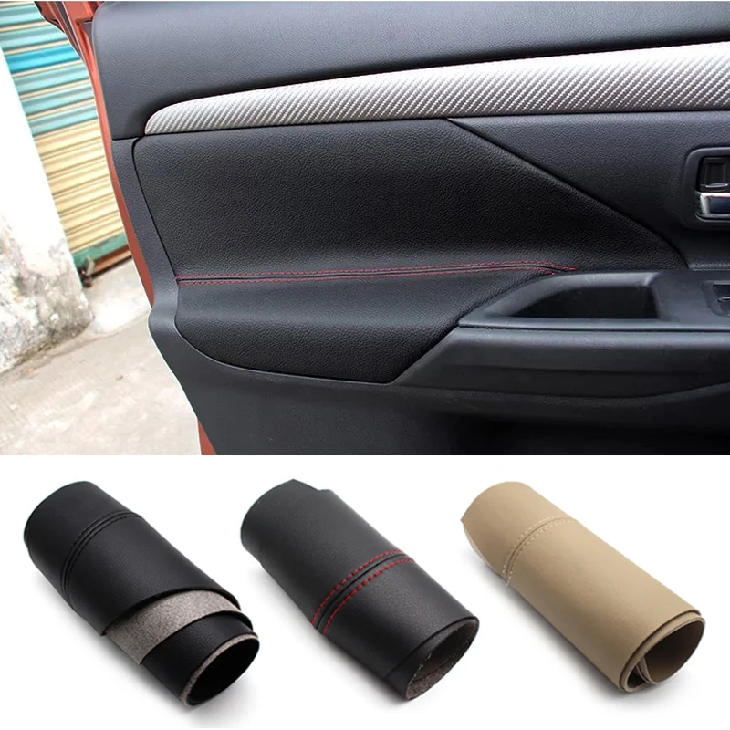 

For Mitsubishi Outlander 2014 2015 2016 2017 2018 4PCS Car Interior Door Handle Panel Armrest Microfiber Leather Cover