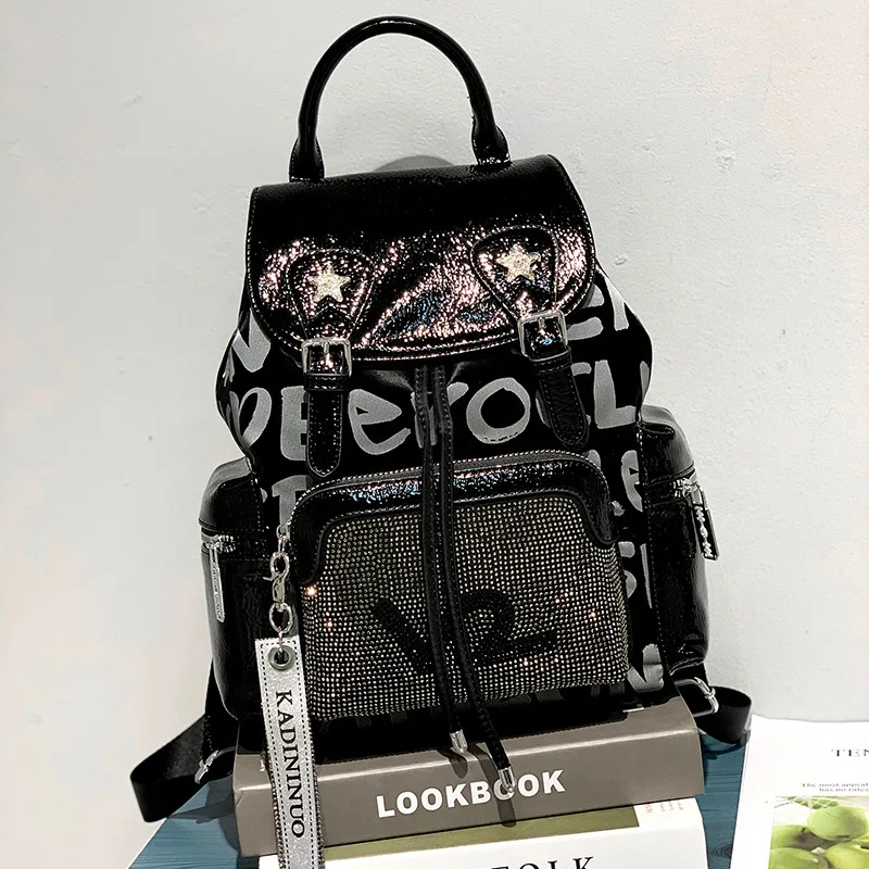 

2021 New Fashion Trend Backpack Women High Quality PU Leather Travel Backpack Large Capacity School Bag For Teenage Girl Mochila