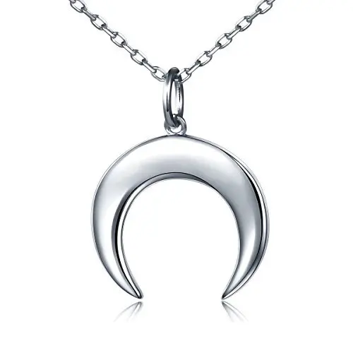 Manufacturers Direct Selling Stainless Steel Ox Horn Moon-Shaped Necklace Pendant Europe And America-Style Hot Selling Amazon Ac