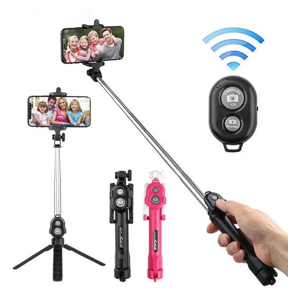 

3 in 1 Wireless Bluetooth Selfie Stick Handheld Monopod Shutter Remote Foldable Mini Tripod For iPhone XR 8 X 7 6s Plus Xiaomi
