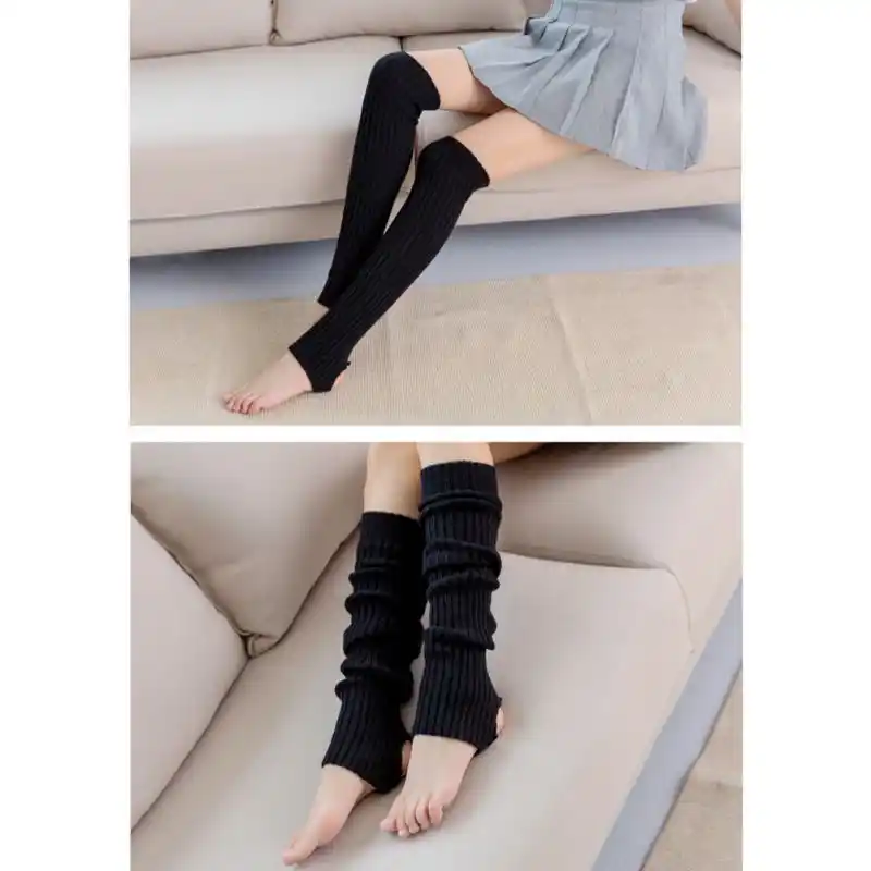 Women Winter Warm Over Knee Length Knitted Long Leg Warmers Legging