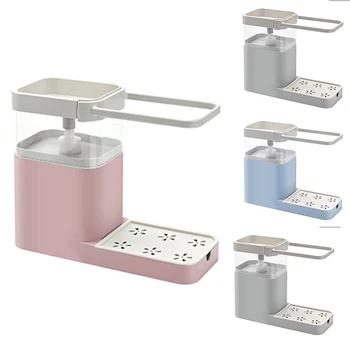 

Kitchen Storage Racks Organizer Press Automatic Detergent Dispenser Box Sink Utensils Holders Drainer Towel Rack