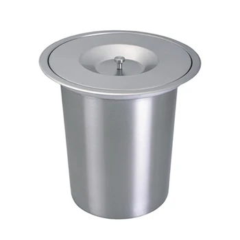 

8L Tainless Steel Trash Can Flush Recessed Built-in Dustbin Trash Bin Eco-Friendly Invisible Bin For Kitchen Bar Rubbish Bins