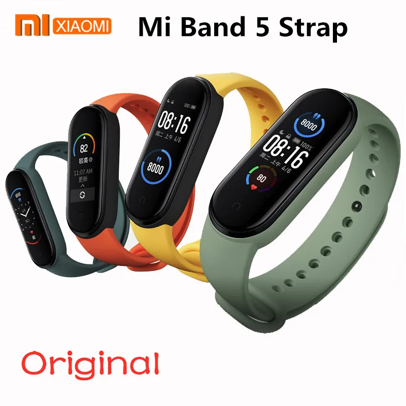 Оригинальный силиконовый ремешок для Xiaomi Mi Band 5 браслет ремешки запястья band |