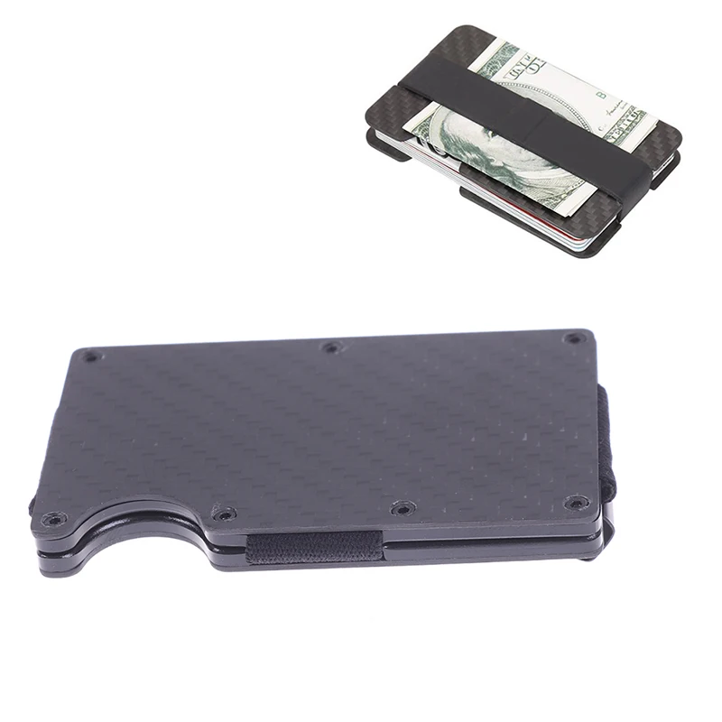 Thin Minimalist New design money clip minimalist wallet blocking for men carbon fiber wallet credit ID card holder