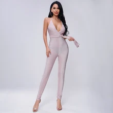 Tosheiny 2020 Summer Sexy Halter Women Jumpsuit Backless V Neck Backless Long Rompers Belt Bodycon Jumpsuit Playsuits TH9108 Tosheiny 2020 Summer Sexy Halter Women Jumpsuit Backless V Neck Backless Long Rompers Belt Bodycon Jumpsuit Playsuits TH9108