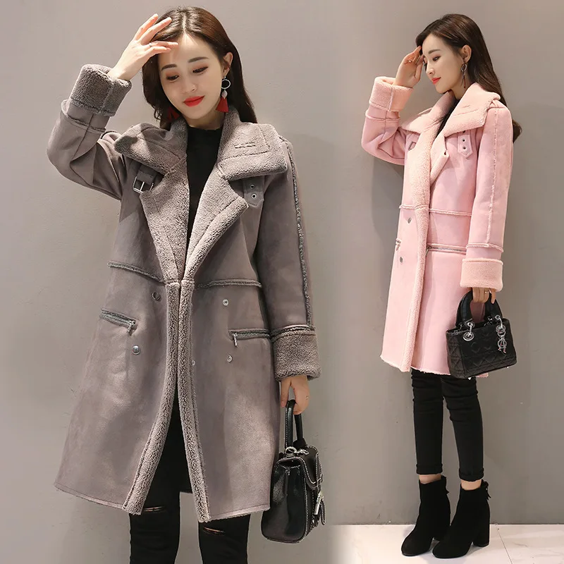 

Suede Lambs Wool Coat Women's Winter 2019 New Style Loose Thick CHIC Fur BF Jackets