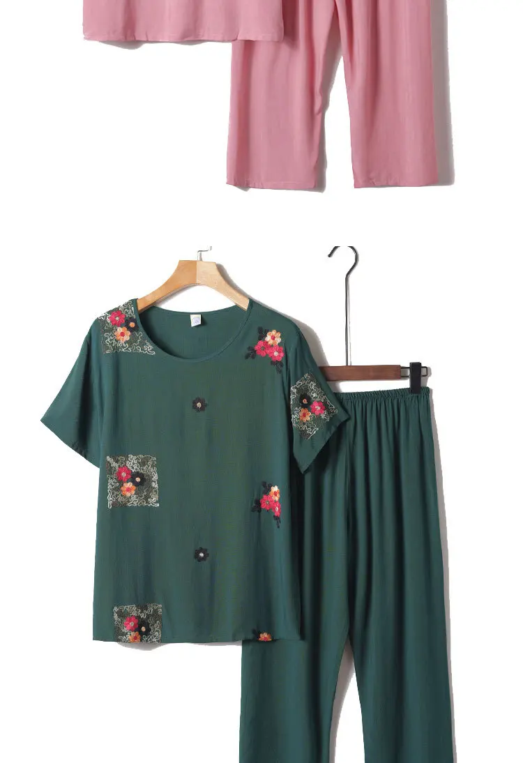 Pyjama,Ensemble pyjama d'été de luxe pour femmes, vêtements de nuit à Pyjama,Ensemble pyjama d'été de luxe pour femmes, vêtements de nuit à