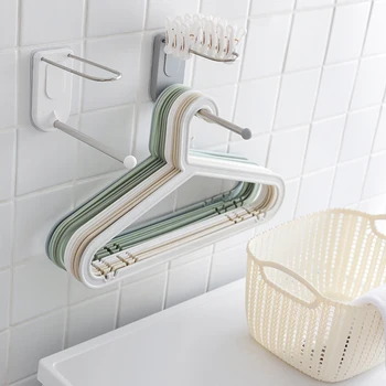 

Wall Mounted Clothes Hanger Holder Home Organizer Adhesive Saves Space Clip Organizer Clothes Hanger Storage Rack