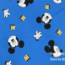50X175 см синий Микки трикотажные хлопчатобумажные ткани мультфильм печати лоскутное DIY Детская одежда материал вышитая Футболка