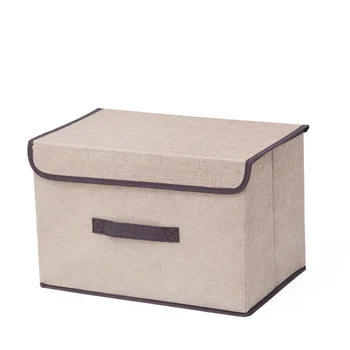 

Fabric Cube Storage Box Bin Organizer Container With Lid Handle Foldable