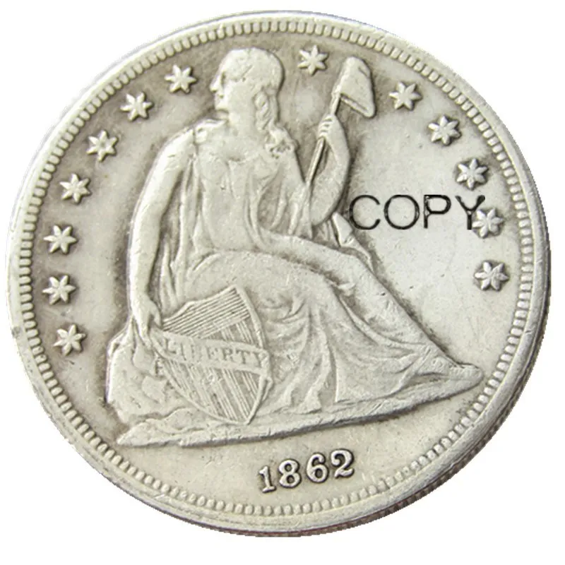 Монеты США 1862 сидя Liberty копия доллара монеты посеребренные