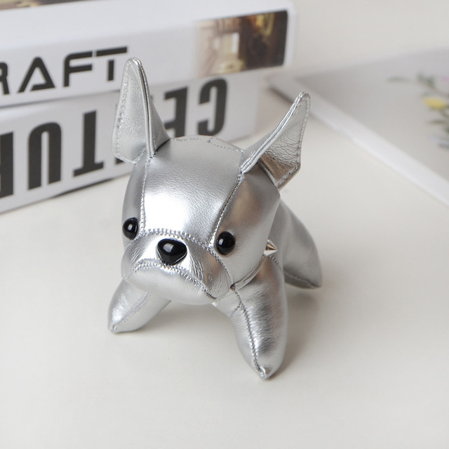 Bulldog Keychains Faux Leather Puppy Doll Key Rings Hanging Pendant Key Holder French Bulldog Charm Bags Decor Car Trinket