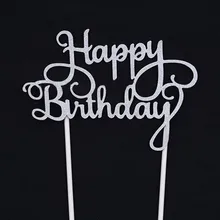 Новинка, Топпер для кексов, тортов, флаги с надписью Happy birthday, двойная палочка для семьи, дня рождения, вечеринки, украшения для выпечки, принадлежности, AUG889