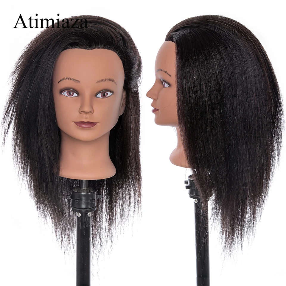 Mannequin Head With Hair For Braiding Hair Styling Training Head