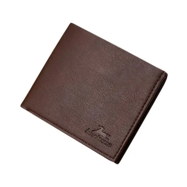 deep brown Модный мужской кошелек в сдержанном стиле из искусственной кожи, высококачественный дизайнерский кошелек с зажимом для денег, подарок для подростков - Цвет: deep brown