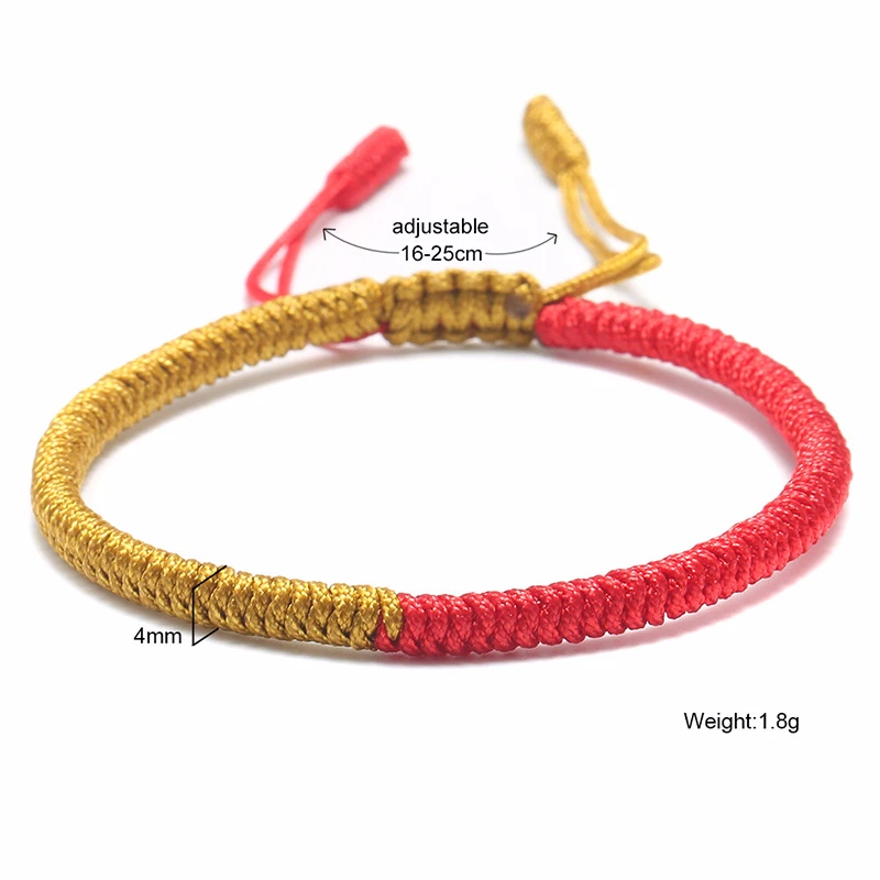 Set of 3 Adjustable Multi Color Tibetan Buddhist Handmade Lucky Rope Knots Braided Bracelet for Men Women Jewelry