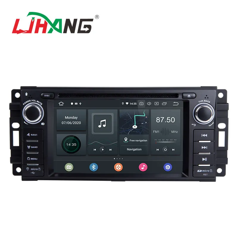 LJHANG 1 Din Android 10 машинный DVD проигрыватель для JEEP Wrangler Компас Grand Cherokee Commander Dodge GPS