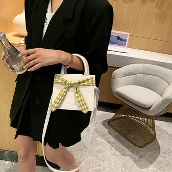 

Fashion purses and handbags PU leather Plaid Bow design luxury women's handbag bags for women 2020 bolsos para mujer sac a main